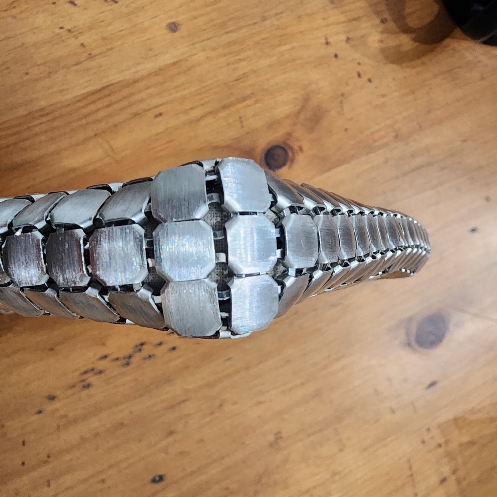 Vintage Whiting & Davis Aluminum Mesh Clutch With Zipper Closure. Art Deco - Picture 4 of 11